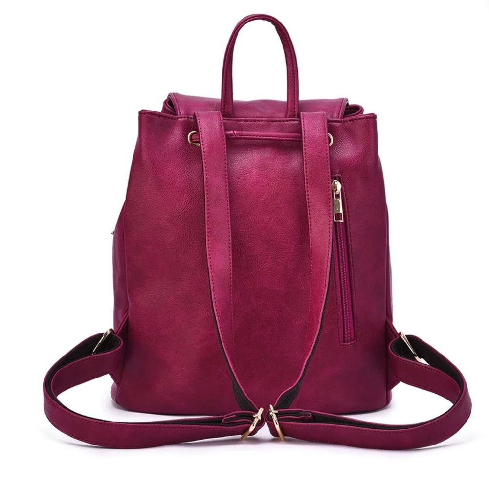 NWT Jeren Washed Vegan Leather Backpack - Picture 5 of 11